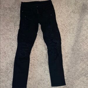 Men’s Black Distressed Jeans